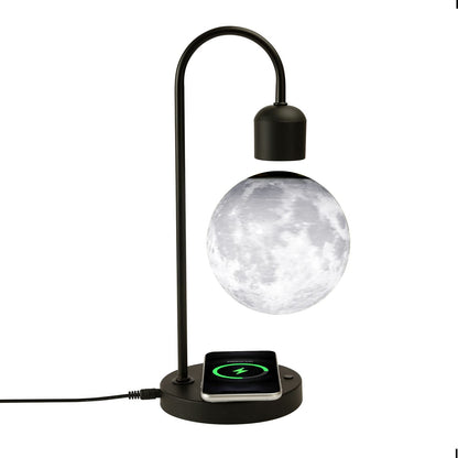 Coolha Floating Moon Lamp with Wireless Phone Charger & LED Levitating Ball in The Air Freely Unique Magnetic Cloud Desk Lamp with Cool Night Light, Home Office Decor & Gift for Friends Families