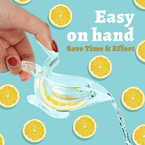 HNQH Manual Acrylic Lemon Slice Squeezer, Portable Transparent Fruit Juicer, Elegance Bird Shape, Hand Juicer for Orange Lemon Lime Pomegranate