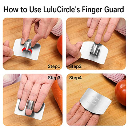 Finger Guards for Cutting, Stainless Steel 304 Finger Guard for Cutting Food, Finger Protectors, Finger Protector, Avoid Hurting When Slicing and Dicing, 2 Pieces