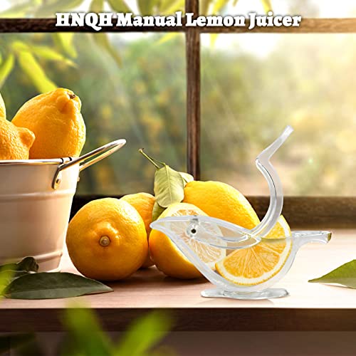 HNQH Manual Acrylic Lemon Slice Squeezer, Portable Transparent Fruit Juicer, Elegance Bird Shape, Hand Juicer for Orange Lemon Lime Pomegranate